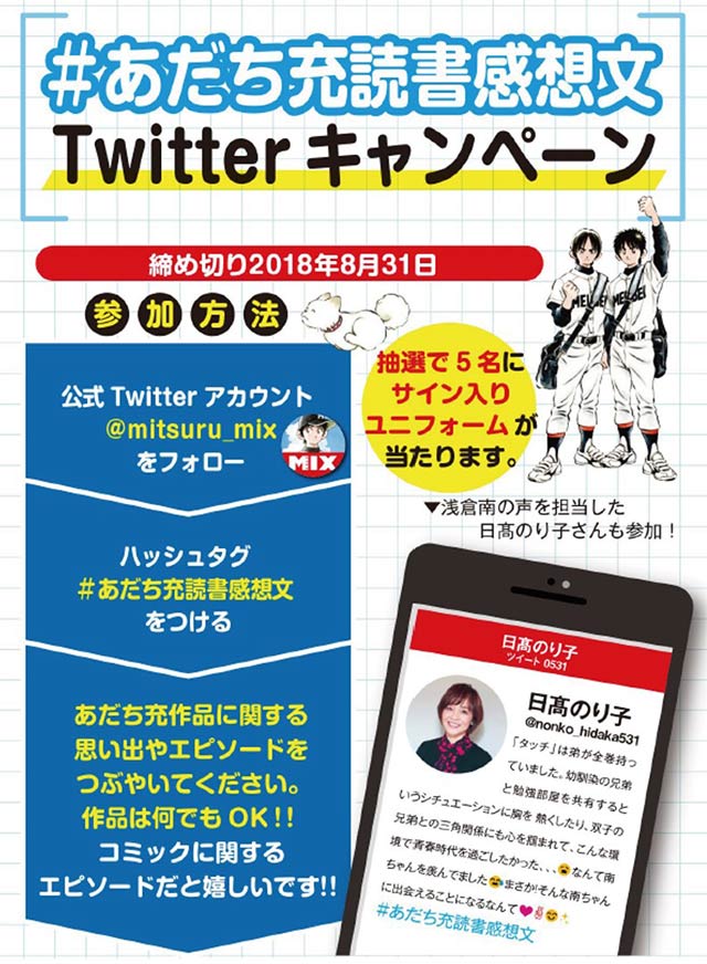 あだち充氏サイン入り明青学園野球部ユニフォーム Twitterキャンペーン